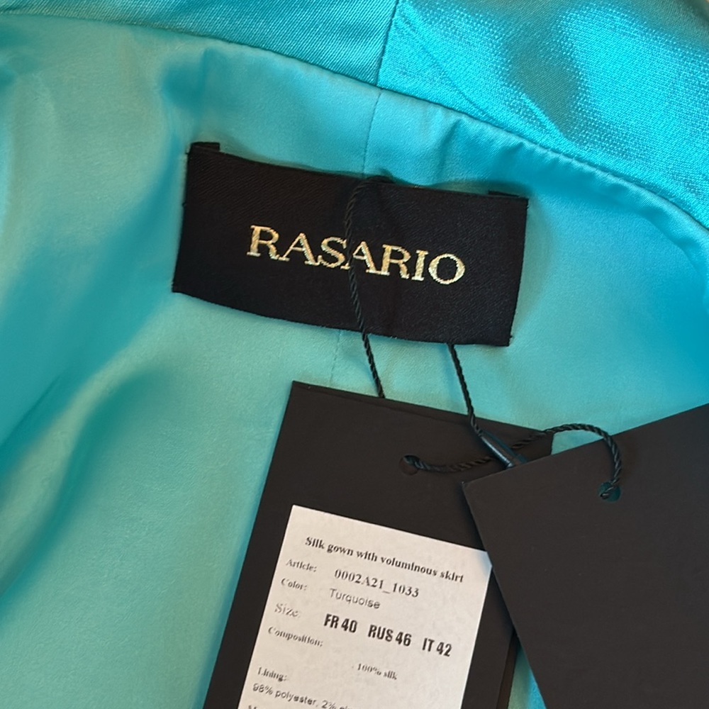 Rasario Silk Turquoise Evening Gown / Mother of Bride Gown - Picture 13 of 16